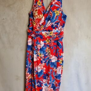 Floral Red Maxi Dress